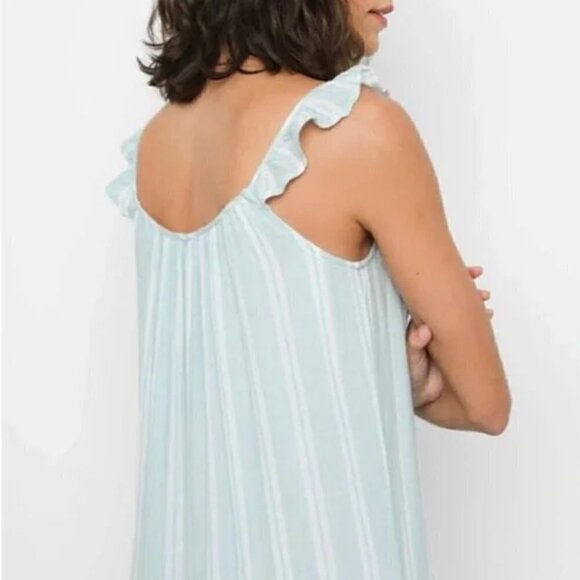 Rails Dress S NWT Juniper Mint Striped Capri Sleeveless Tiered Linen - Picture 6 of 8